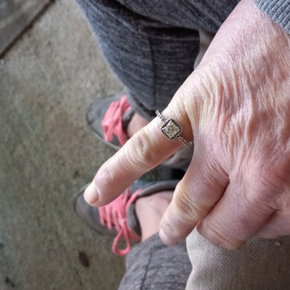 Silver 9.25 diamond and zirconia  stones